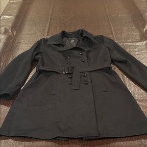 Women's Black Double-Breasted Coat